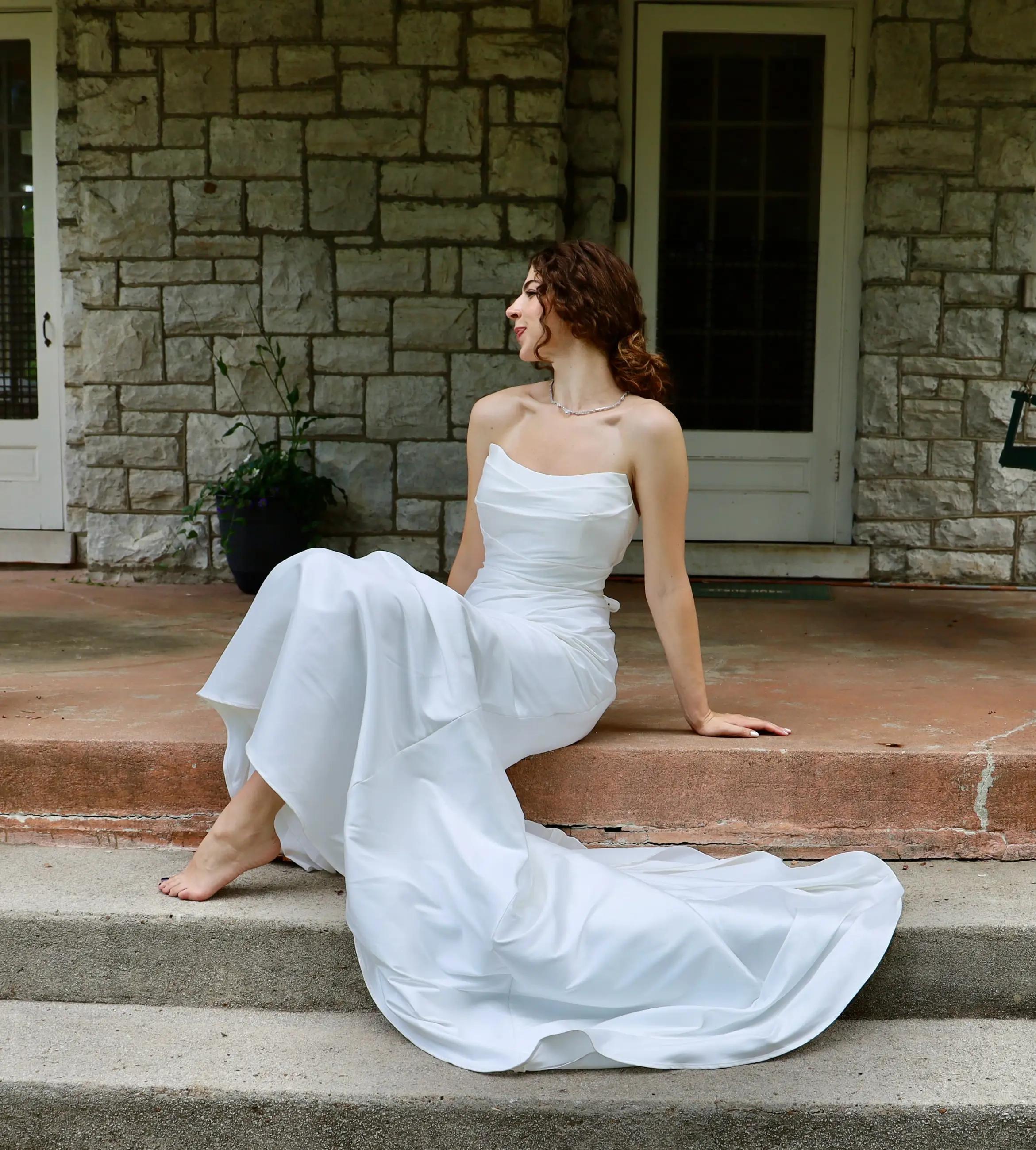 white wedding gown close shot