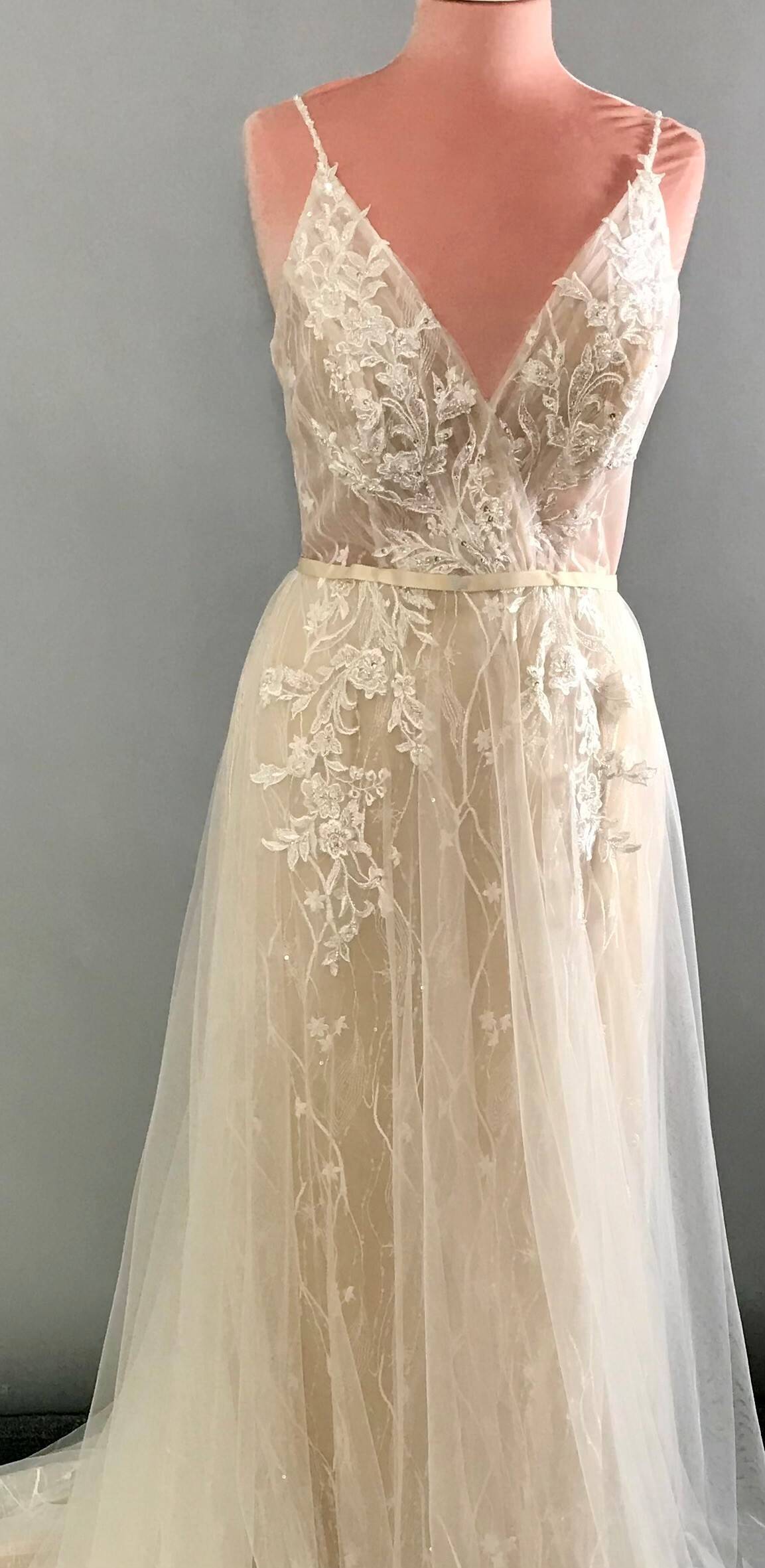white wedding gown